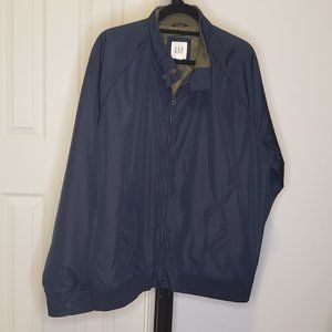 Gap Jacket Large Lightweight Coat Navy Blue outer Olive Green inner XL